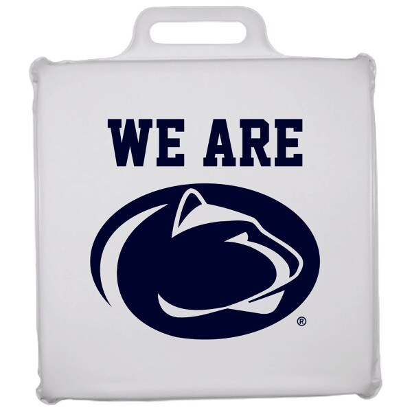 white stadium seat cushion with We Are and Penn State Athletic Logo